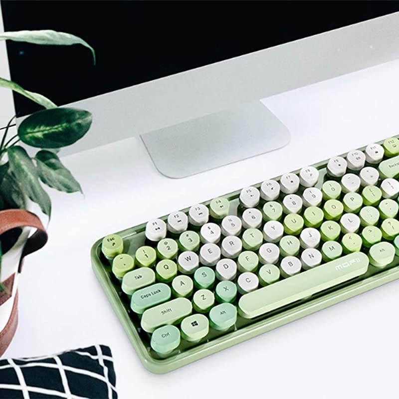Wireless Keyboard and Mouse Combo 24G USB Ergonomic Sweet Cute Typewriter Keyboard with for Computer Laptop PC Desktops macGreen Mixed Style Keyboard + Mouse
