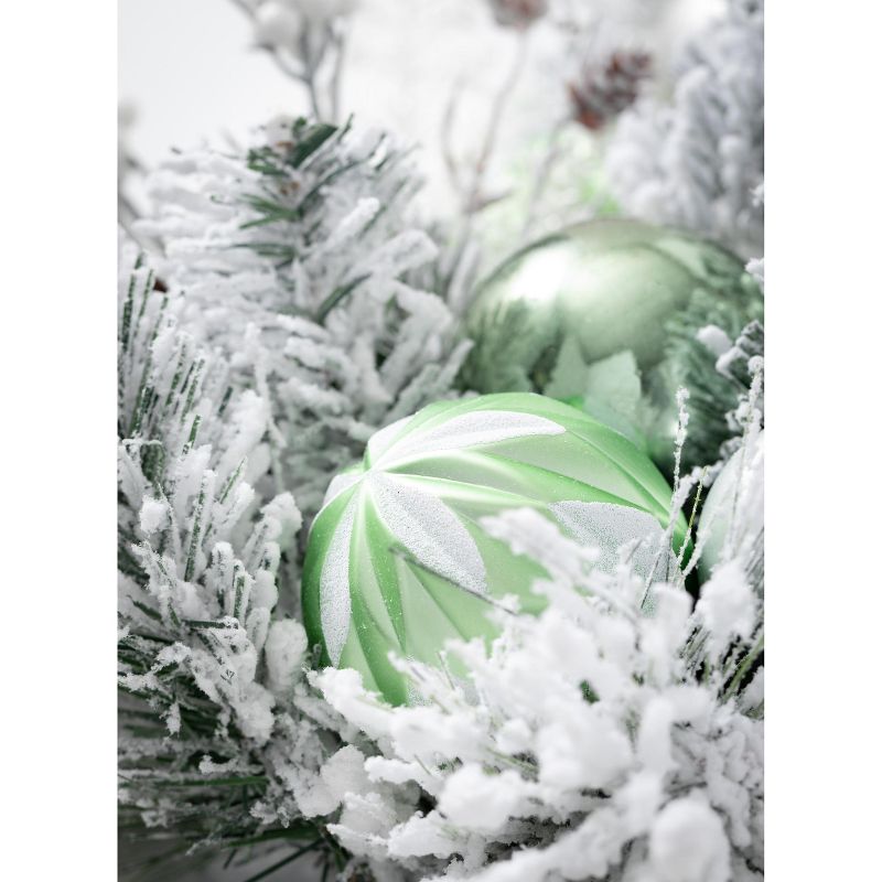 Sullivans Pine & Ball Artificial Swag 32"H Silver