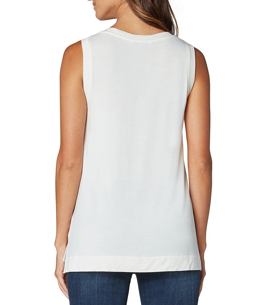 Liverpool Los Angeles Sleeveless V-Neck Knit Jersey Tee