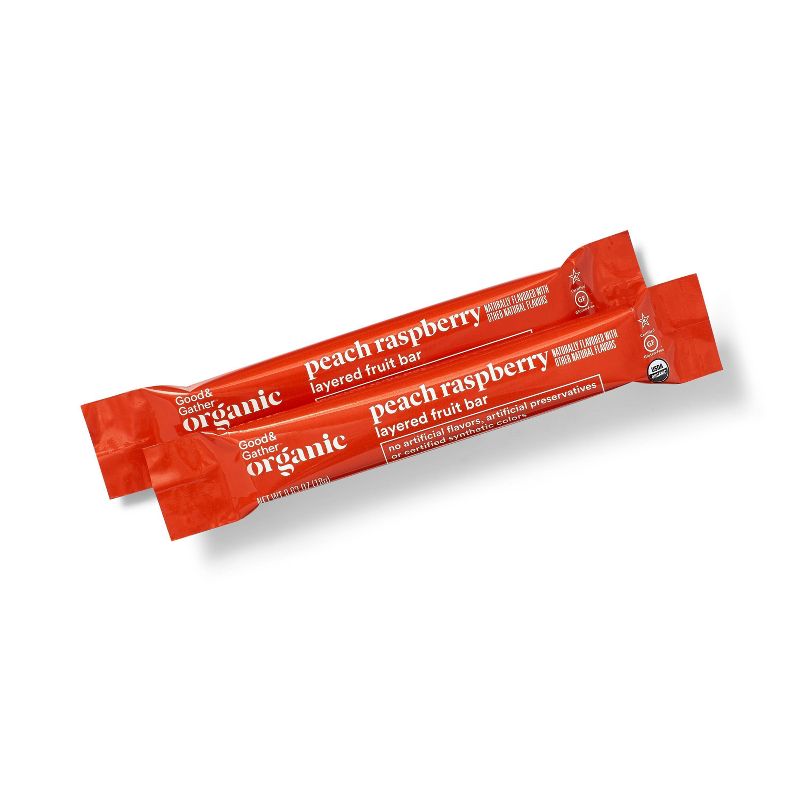 Organic Peach Raspberry Flavored Fruit Bar - 3.8oz/6ct - Good & Gather™