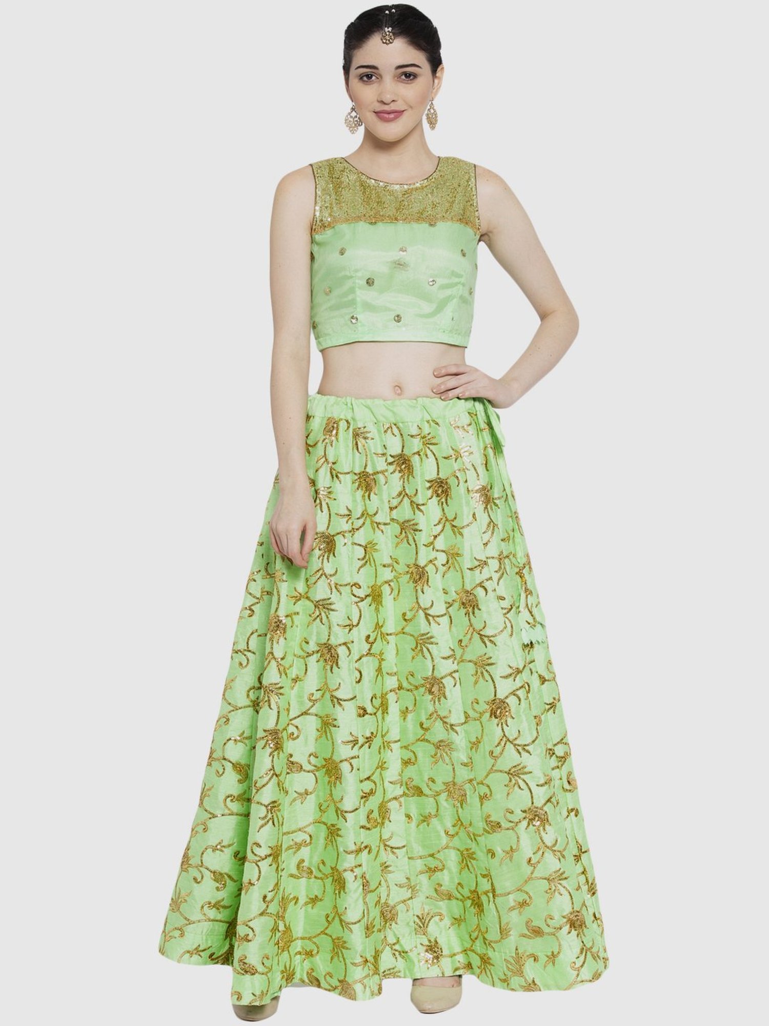 studiorasa Green Embroidered Skirts