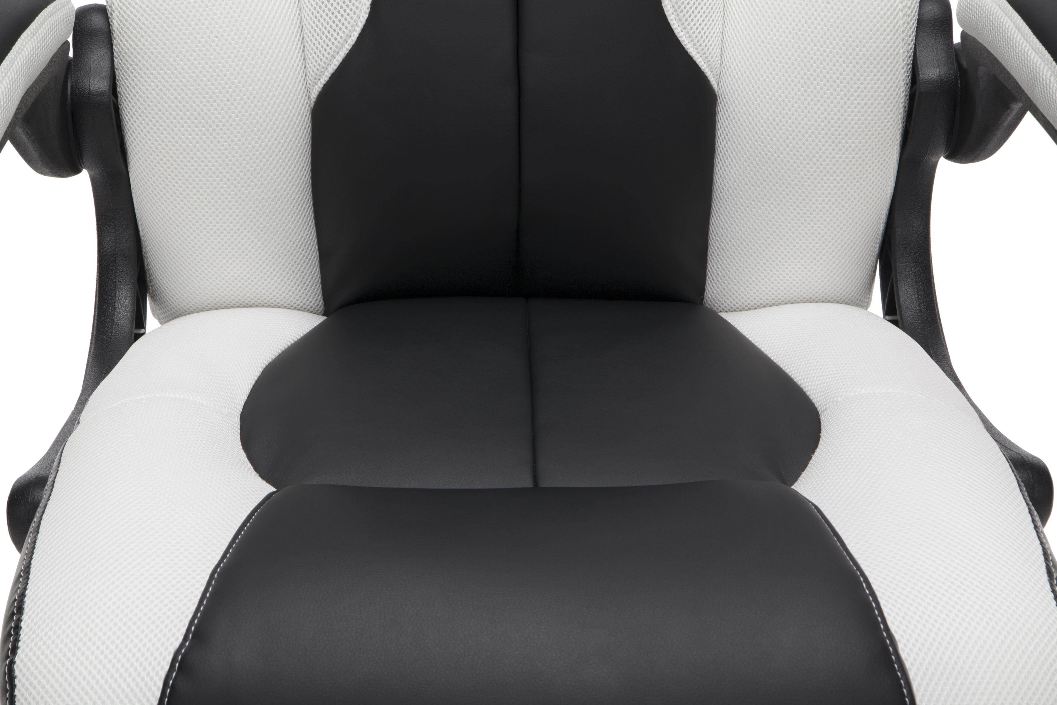 OFM Essentials Collection High-Back Racing Style Bonded Leather Gaming Chair, in White (ESS-3086-WHT)