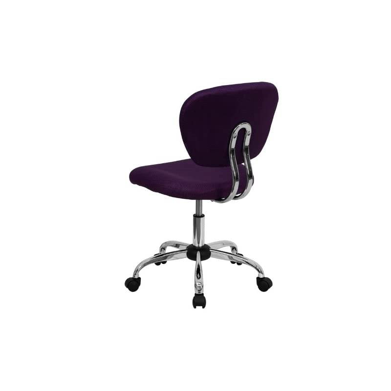 Mid-Back Purple Mesh Padded Swivel Task Office Chair with Chrome Base