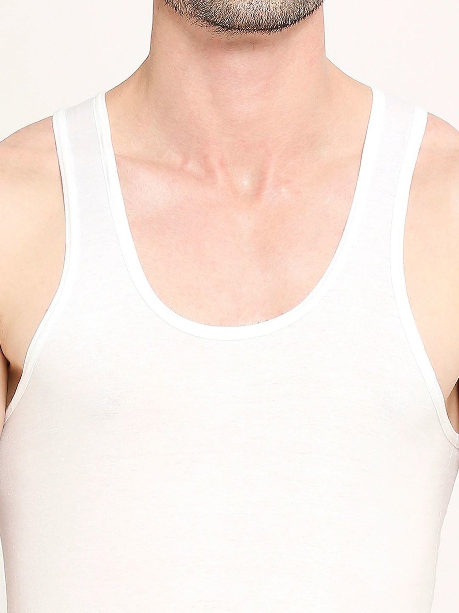 Vip White Regular Fit Vest - Pack Of 3