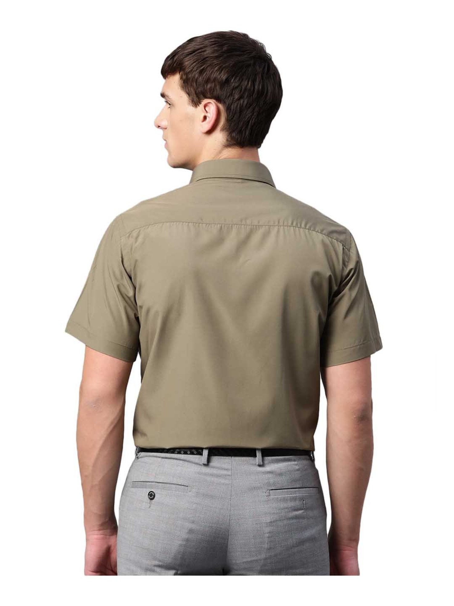 English Navy Olive Short Sleeves Shirt