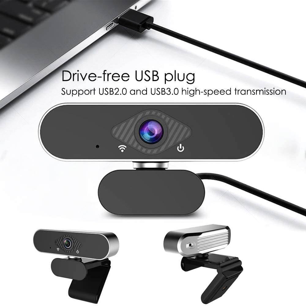easyday 1080p Webcam, Live Streaming Camera with Stereo Microphone, Desktop or Laptop USB Webcam for Widescreen Video Calling and Recording