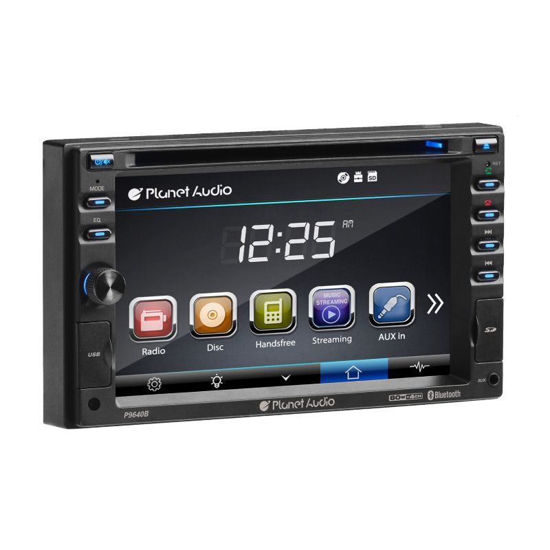 Planet Audio P9640B 320 Watt Double DIN Bluetooth DVD/CD/MP3/USB/SD, AM/FM In Dash Car Stereo with  6.2 Inch Touchscreen and Wireless Remote