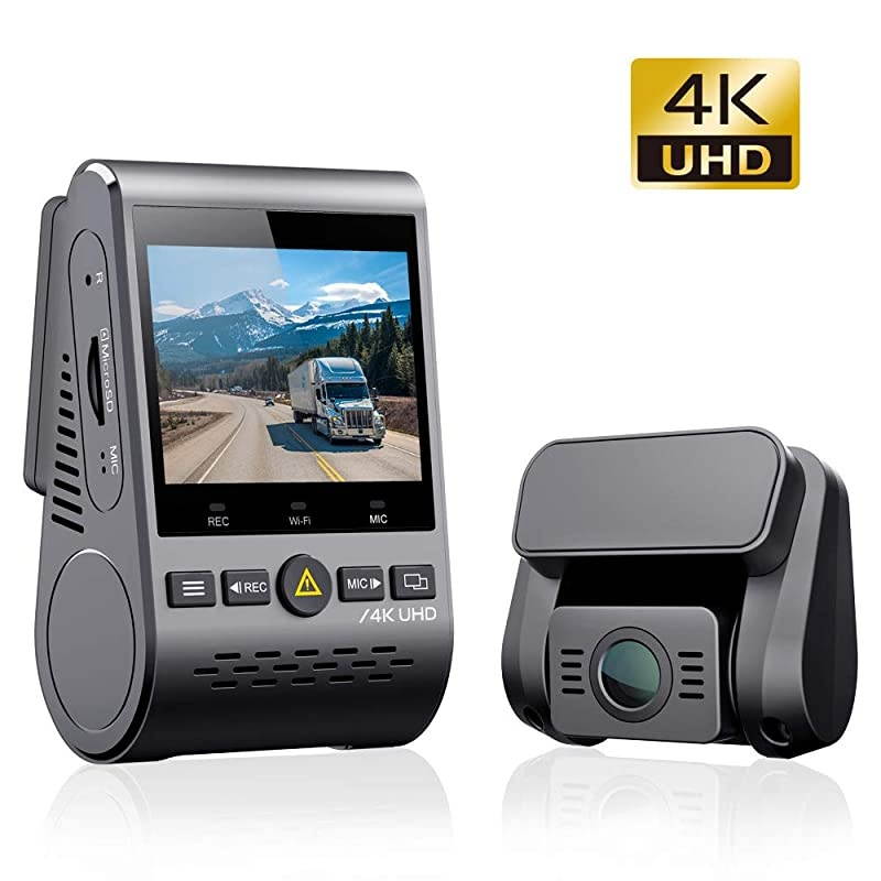 A129 Pro Duo 4K Dual Dash Cam 3840 x 2160P Ultra HD 4K Front and 1080P Rear Car WiFi Dash Camera Sony 8MP Sensor GPS Buffered Parking Mode GSensor Motion Detection WDR Loop Recording