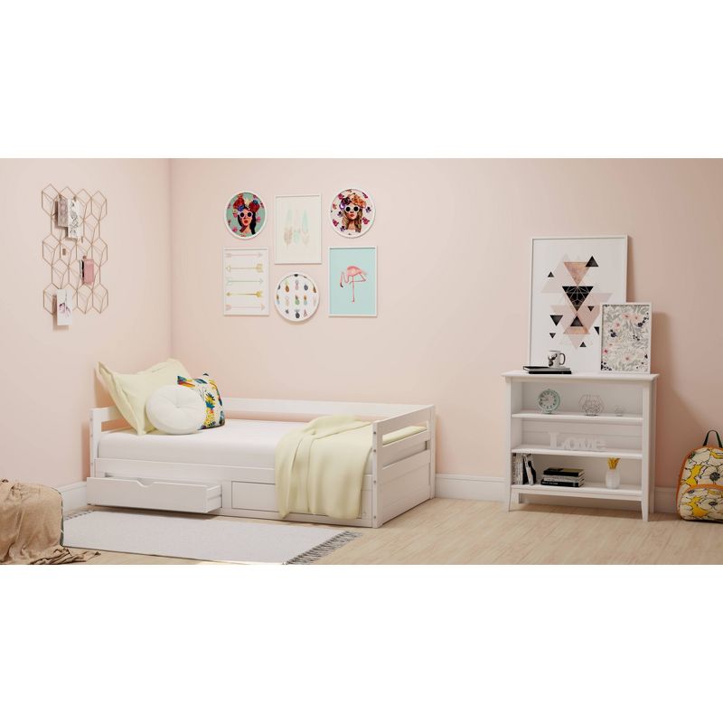 Twin to King Augusta Extending Day Bed with Storage Drawers White - Alaterre Furniture