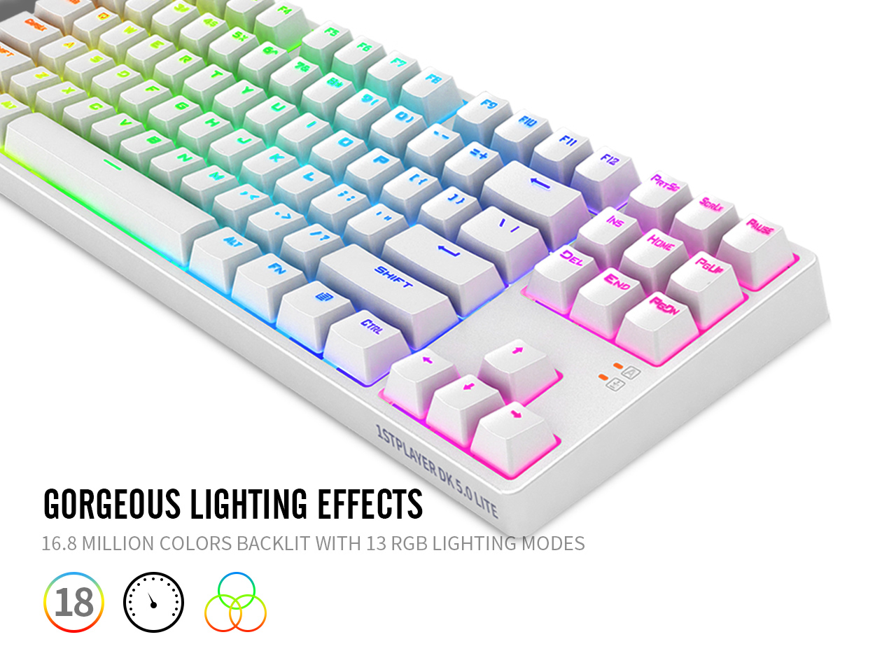 TKL RGB Mechanical Gaming Keyboard KITCOM NK60T Linear/Quiet-Red Switch Fast Actuation Compact 87 Keys Tenkeyless Detachable USB Type-C NKRO Computer Laptop Wired Keyboard for Windows PC/MAC Gamers