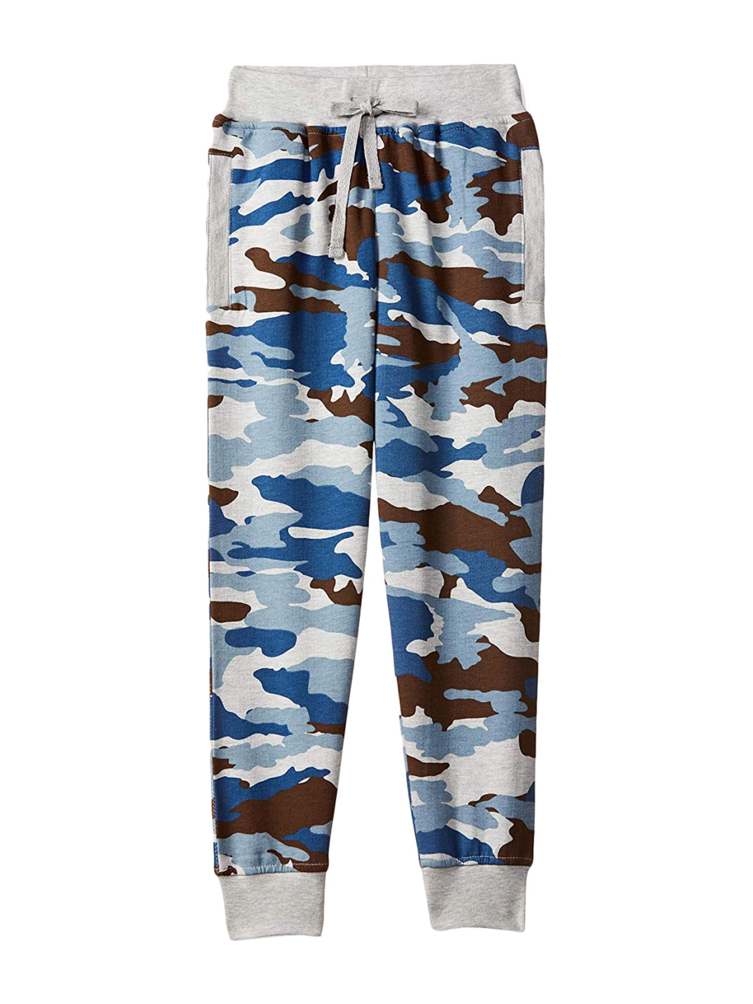 612 League Kids Blue & Grey Cotton Camouflage Pattern Joggers