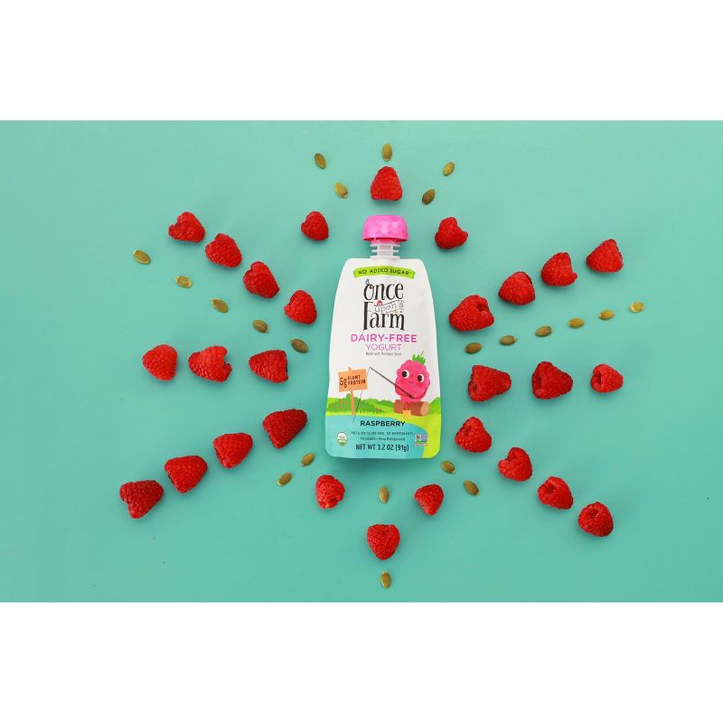Once Upon a Farm Organic Raspberry Kids' Dairy-Free Yogurt - 3.2oz Pouch
