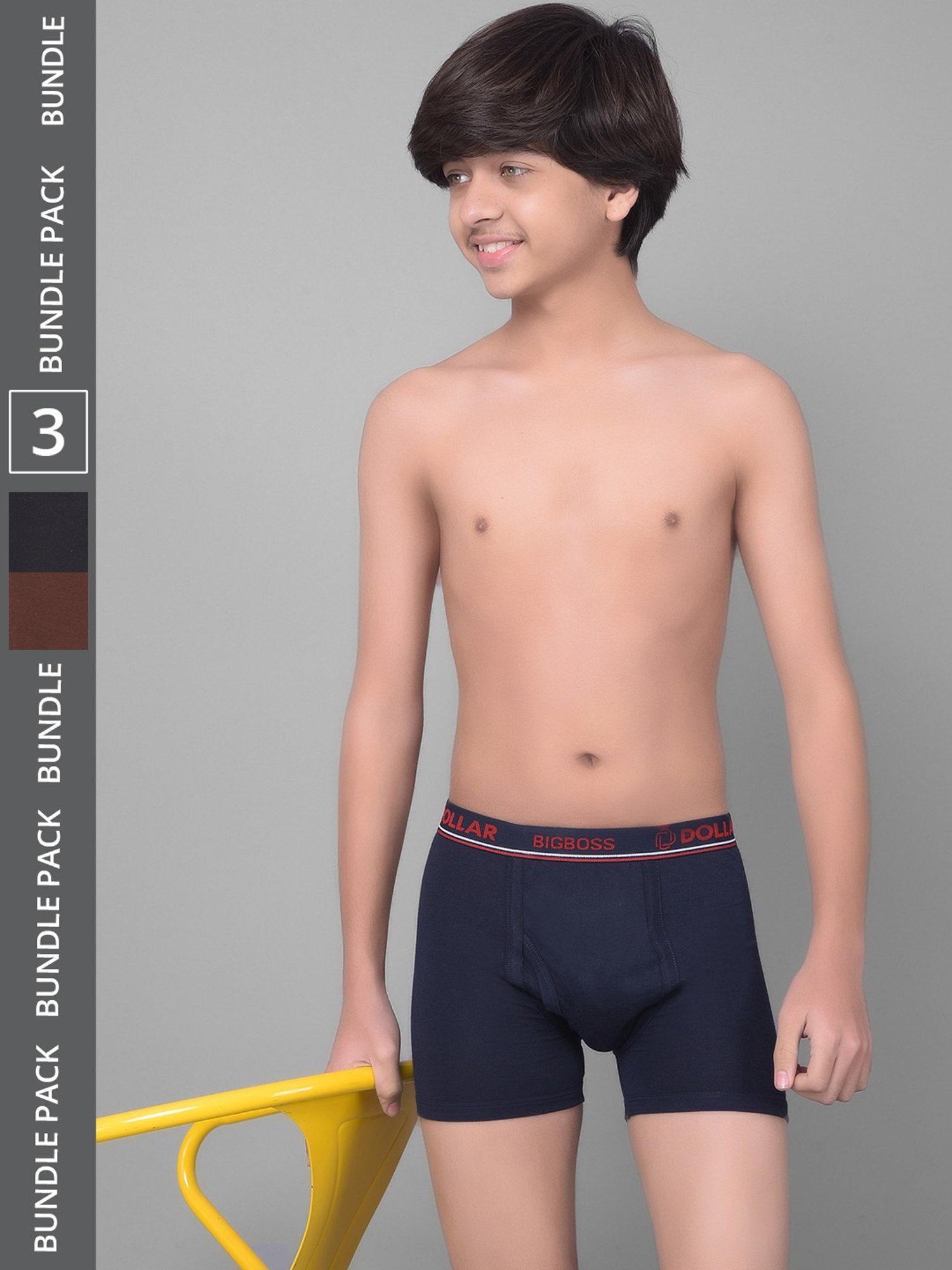 HOP Kids by Westside Yellow Printed Cotton Briefs - Pack of 5