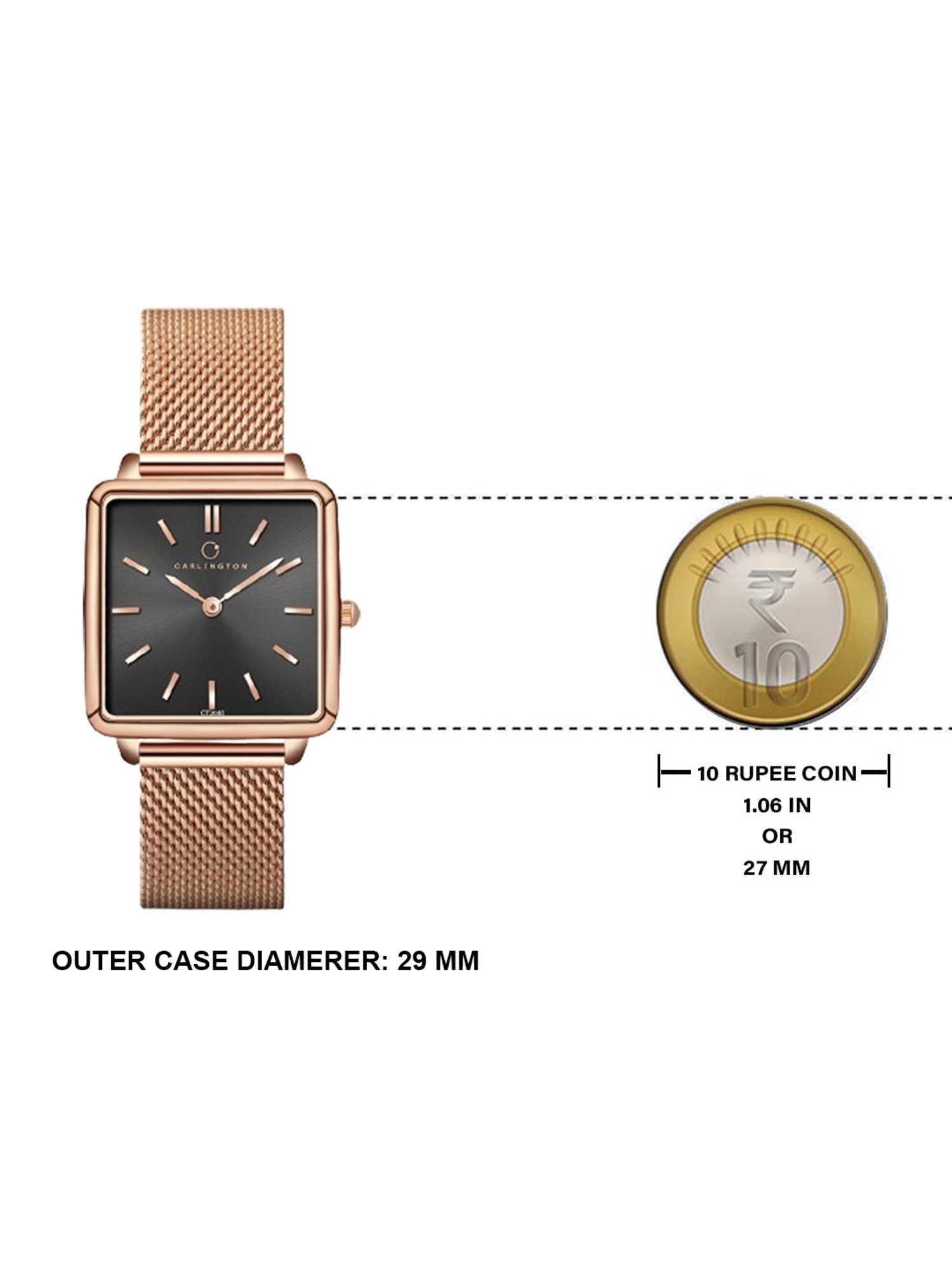 Carlington Iconic 2040 RoseBlack Analog Watch for Women