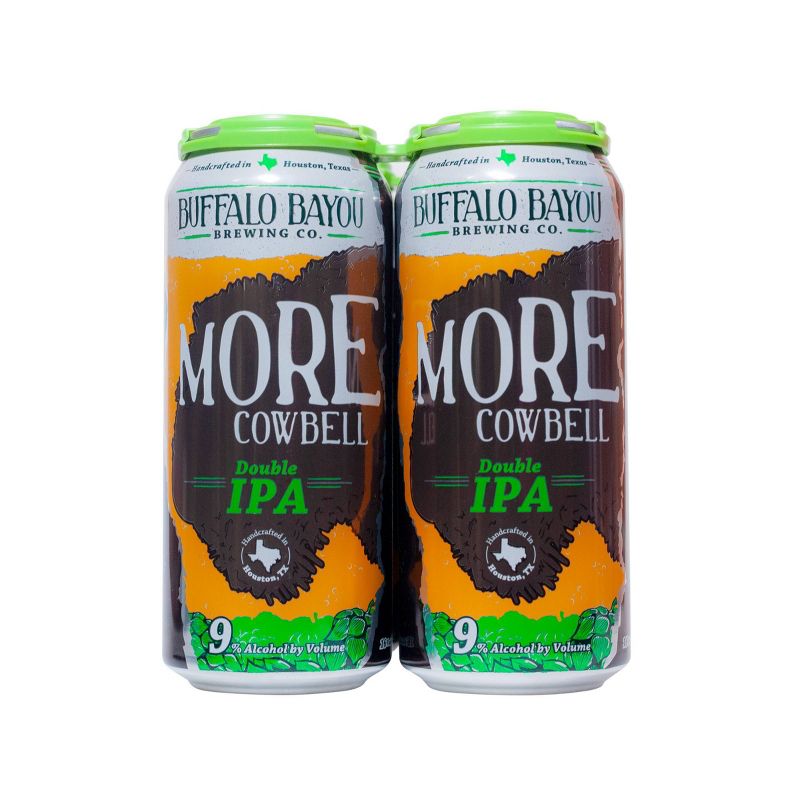 Buffalo Bayou More Cowbell Double IPA Beer - 4pk/16 fl oz Cans