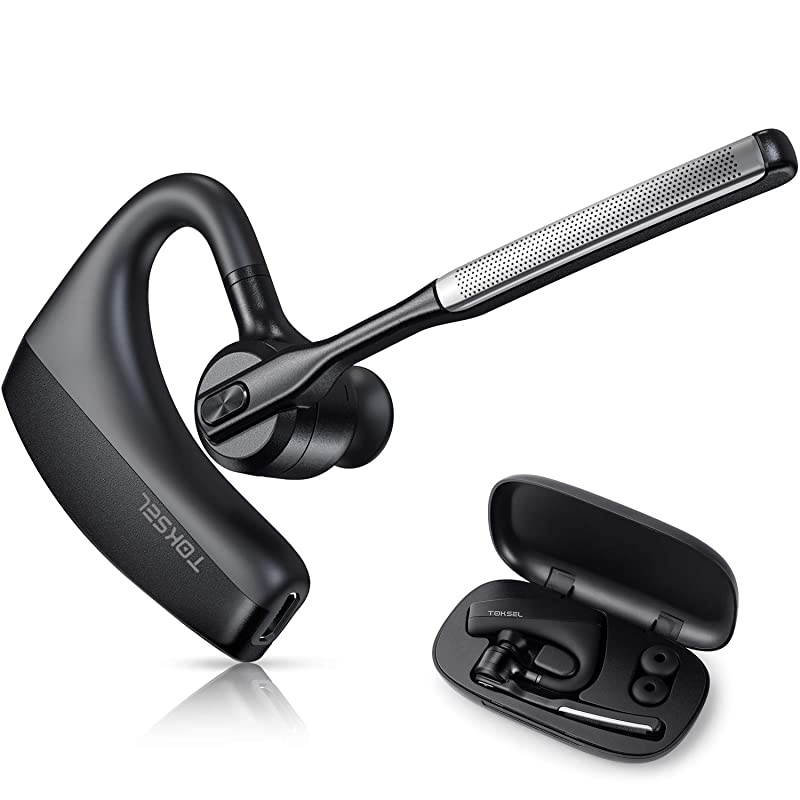 Bluetooth Headset for Cell Phones Bluetooth Earpiece 50 with Dual Mic Noise Cancelling 8Hrs Talktime Mute Button HandsFree Earphones Compatible iPhone Android DrivingBusinessOffice