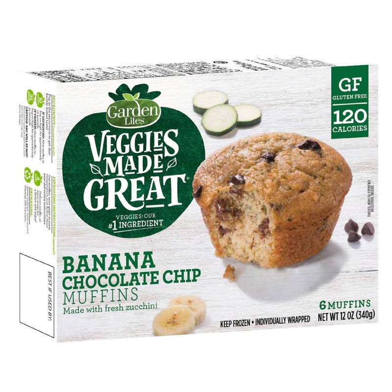 Garden Lites Veggies Made Great Frozen Banana Chocolate Chip Muffins - 12oz/6ct