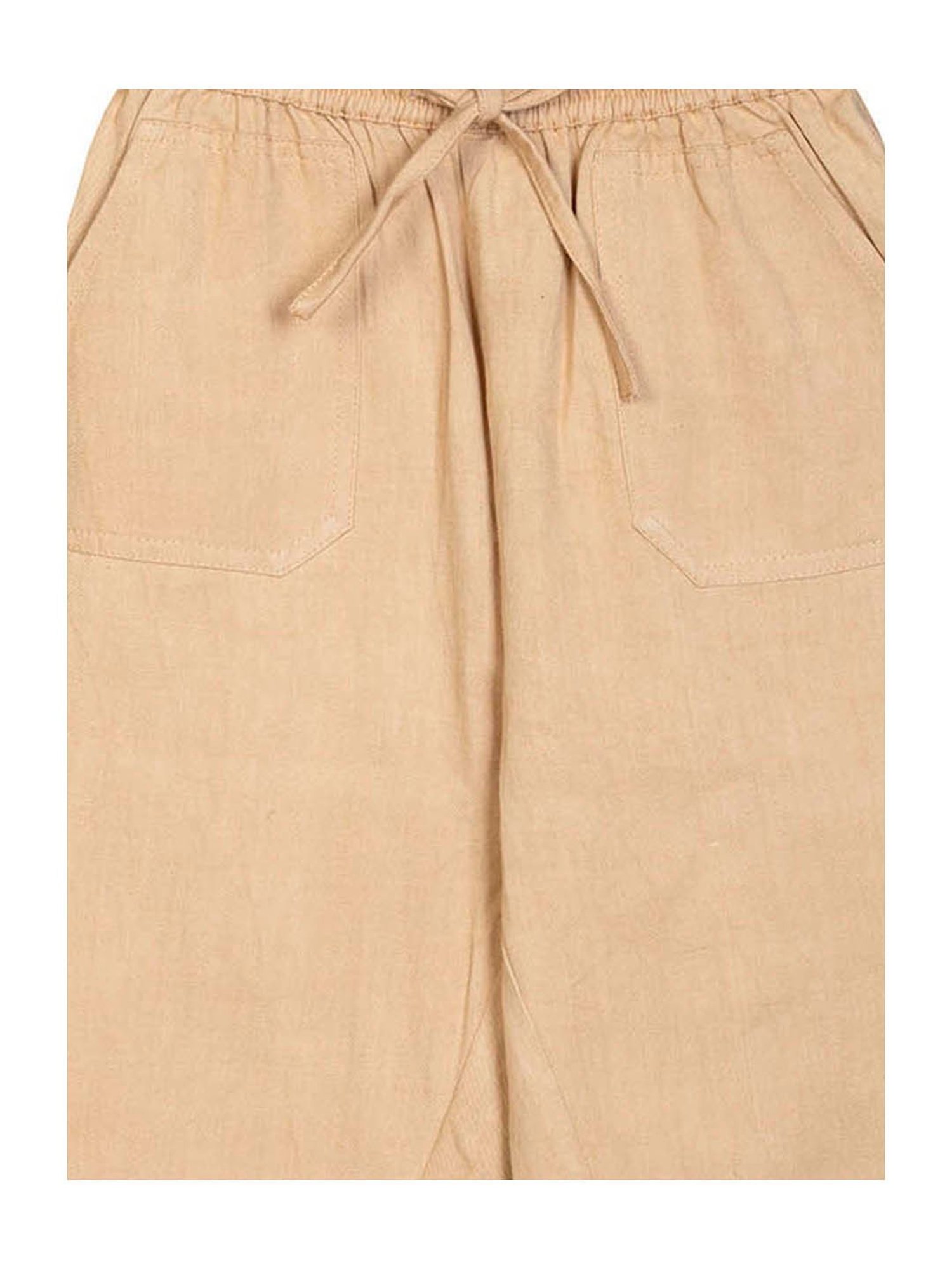 Budding Bees Boys Beige Solid Pants