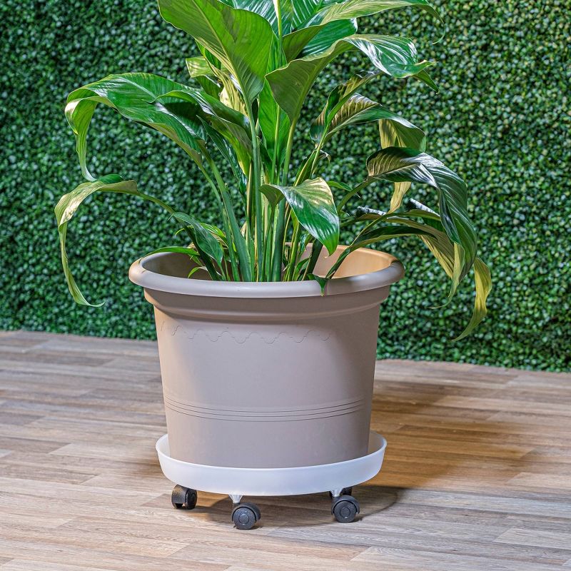 14.75" x 19.5" Indoor/Outdoor Resin Geo Planter Brown - Alfresco Home LLC