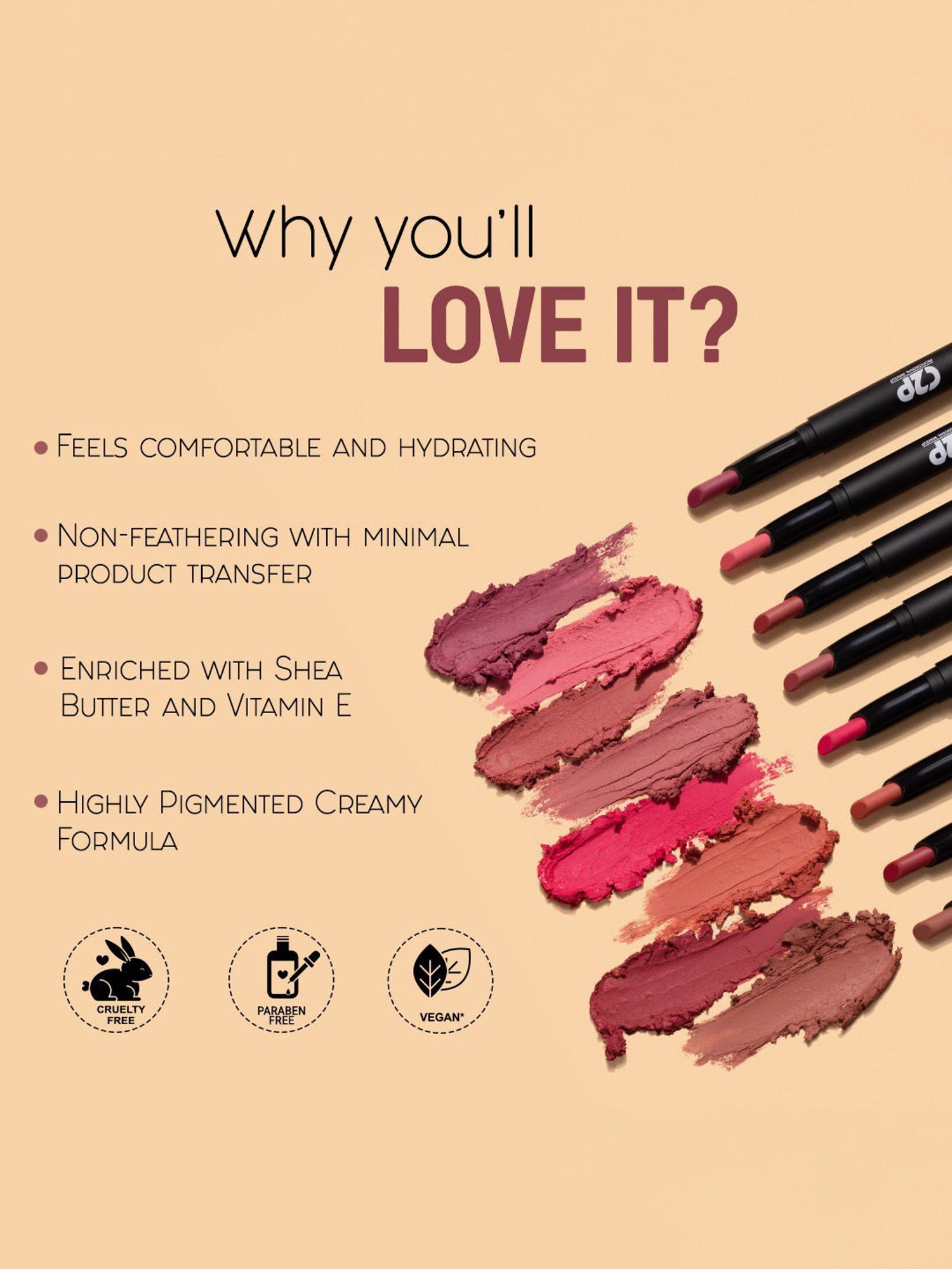 C2P PROFESSIONAL MAKEUP Slice Non Transfer Matte Lipstick Cosmo 136 - 1.7 gm