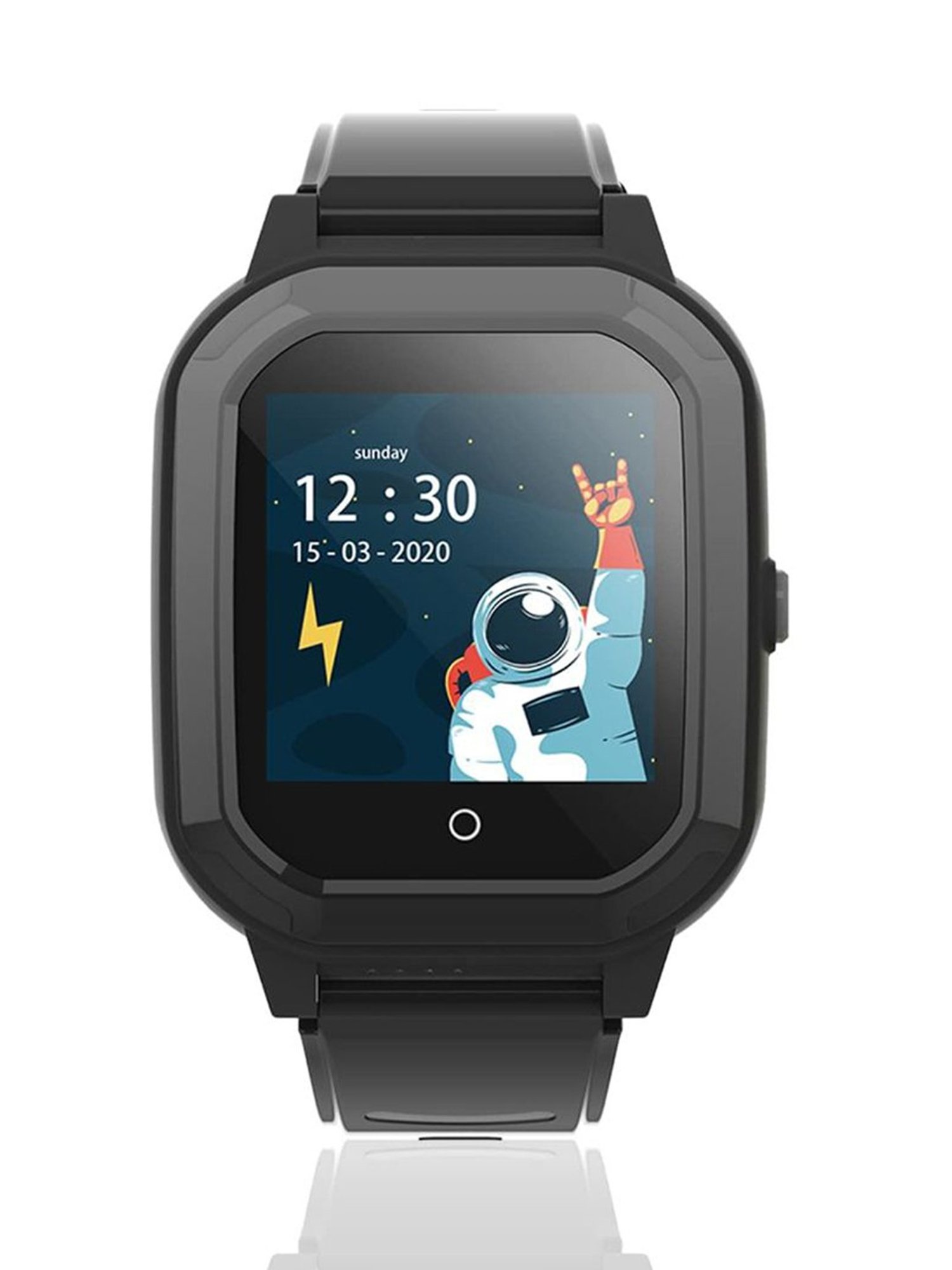 Turet Smartwatch for Kids with HD Display, Camera, SOS Button, Phone & Video Calling (Dark Black)