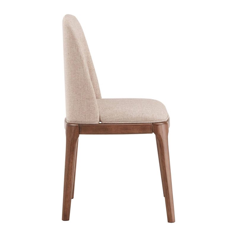 Set of 2 Kaiden Upholstered Side Chairs with Walnut Legs Brown - Inspire Q