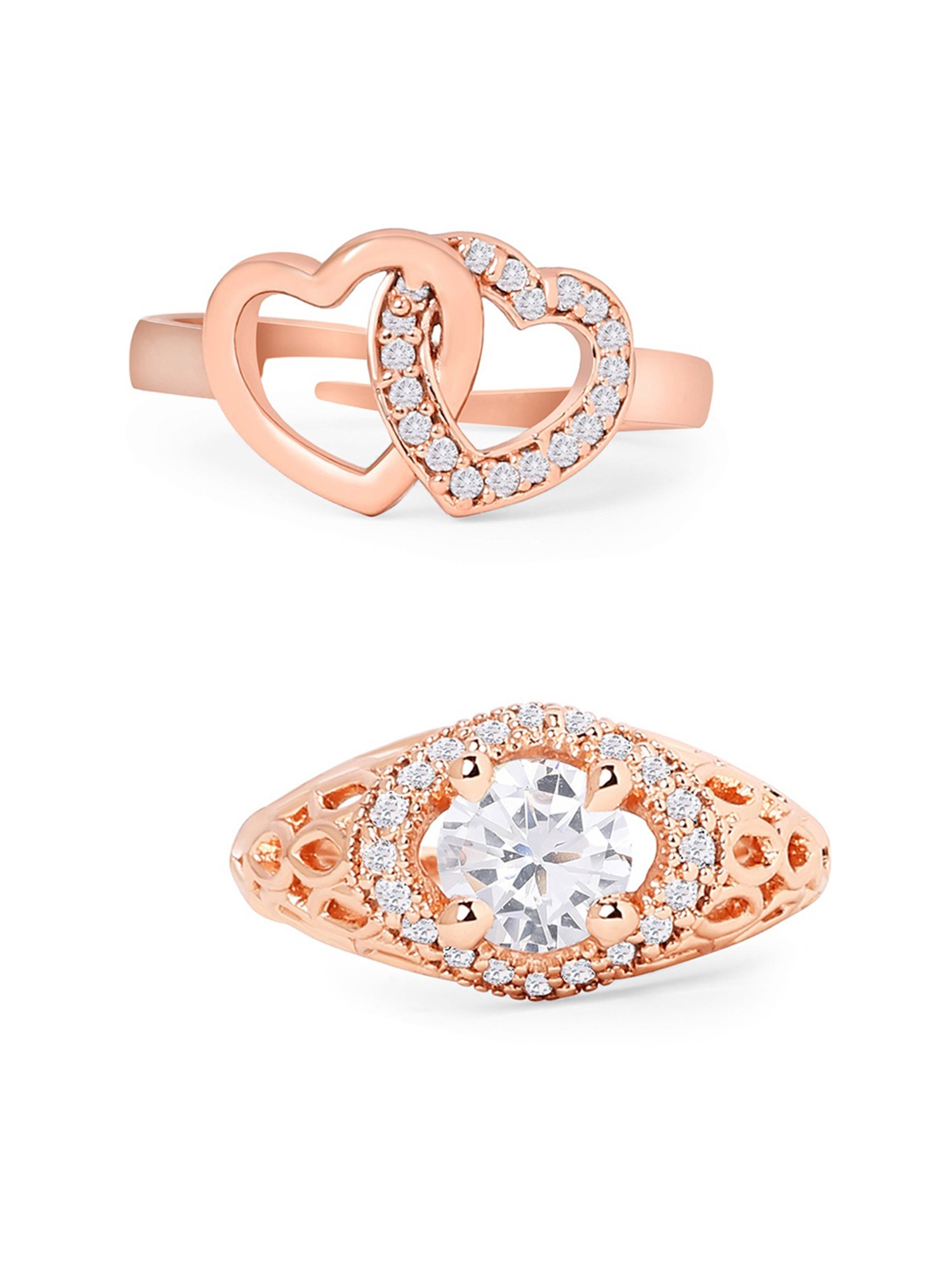 Accessorize London Women's Jewel Embellished Rings Set Of Three White