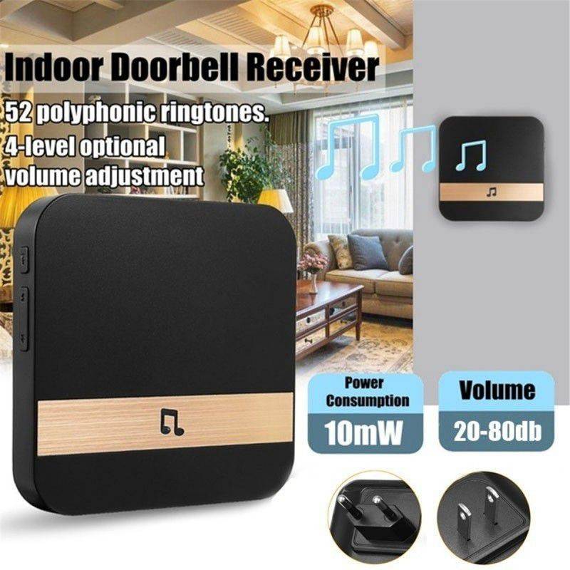 AC90-250V Smart Indoor Doorbell Chime Wireless WiFi Door Bell US  Plug (Black)