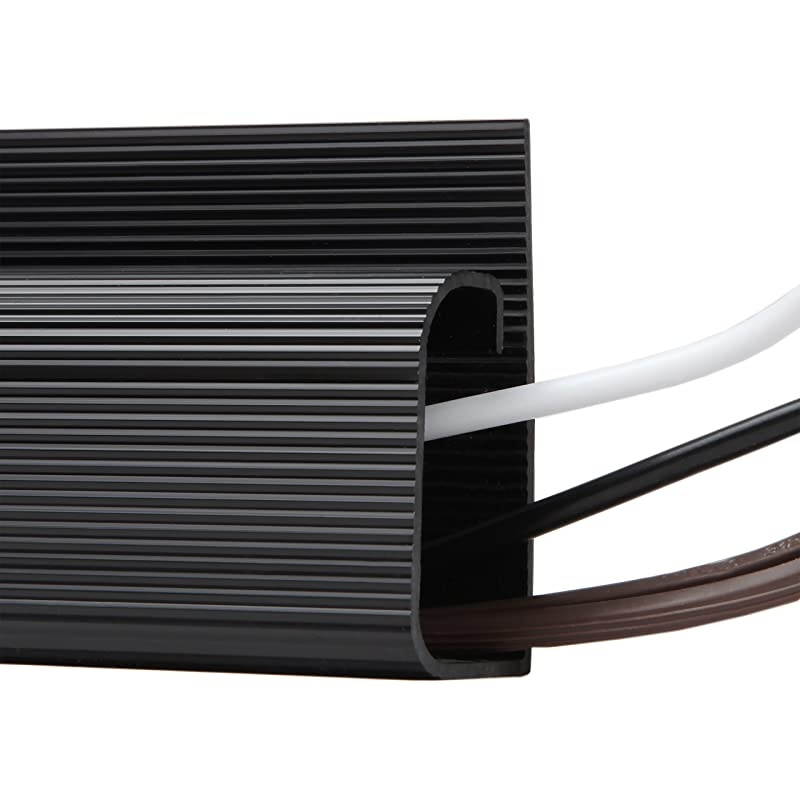 J Channel Desk Cable Organizer by  10 Black Raceway Channels Cord Cover Management Kit for Desks Offices and Kitchens