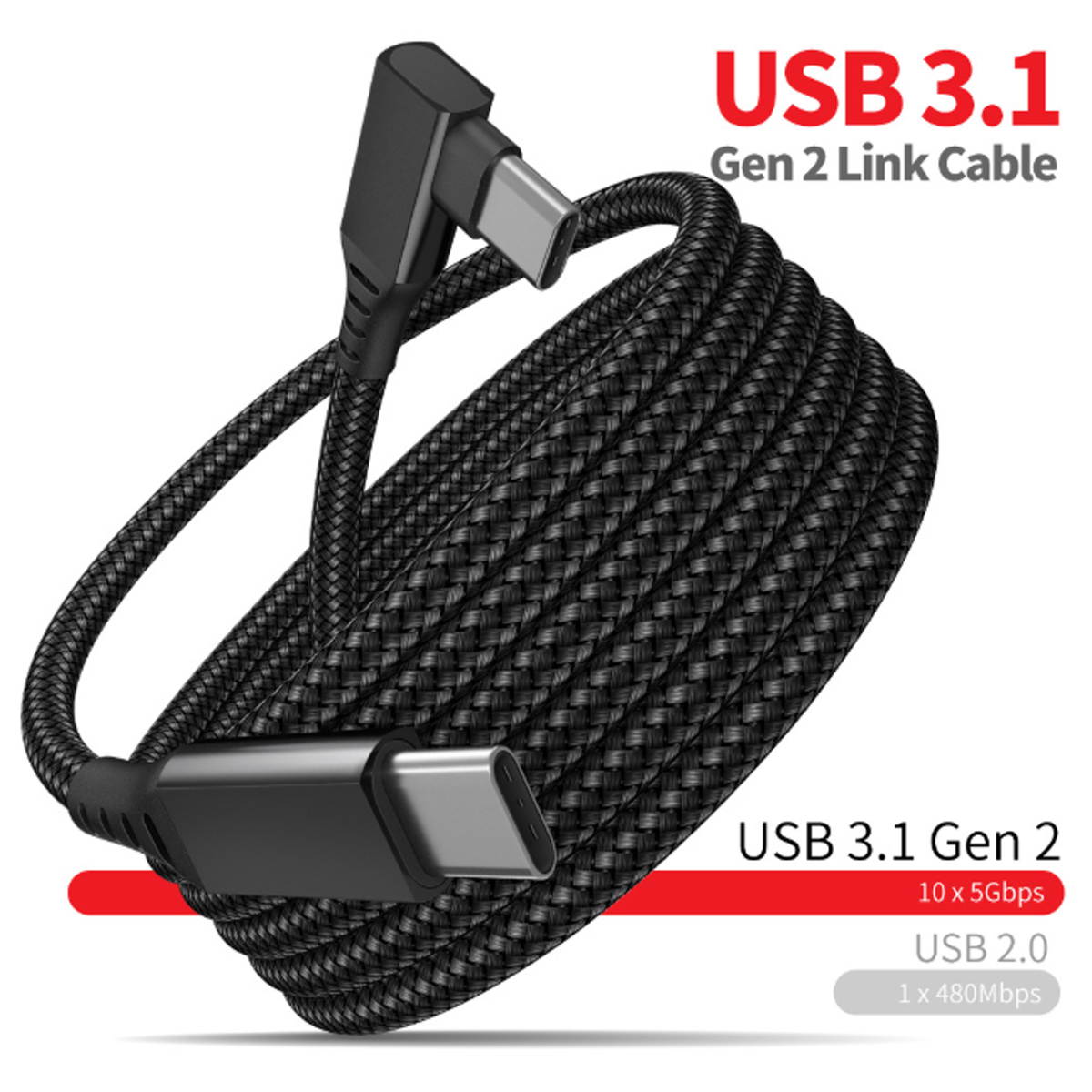 Link Cable 16FT/5M Compatible for Oculus Quest 2, High Speed Data Transfer & Fast Charging USB C Cable Compatible for VR Headset Quest Headset and Gaming PC