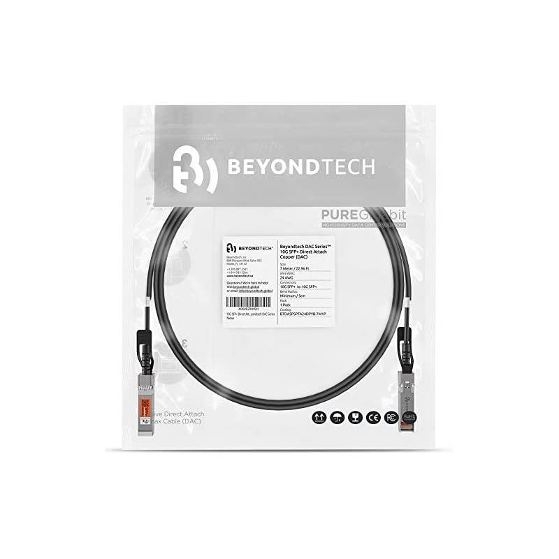 10G SFP+ Direct Attach Cable - 24 AWG Twinax LSZH / 7 Meters (7m / 23ft) -  10Gb Gigabit Ethernet Switch Network SFP DAC Cable Series