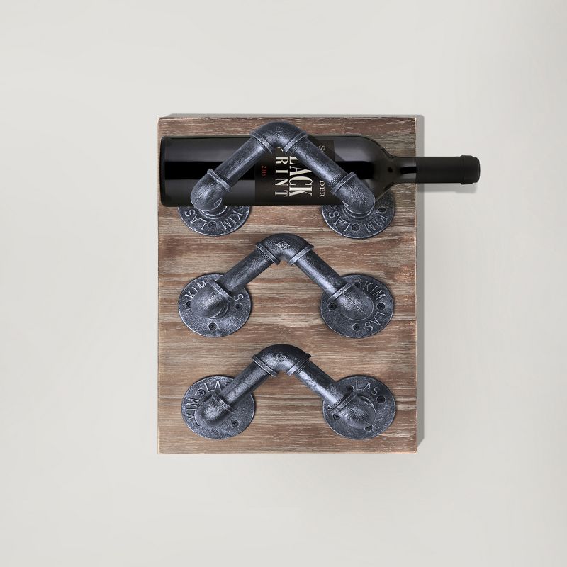 Esna Industrial Wine Rack Pine - Modern Home
