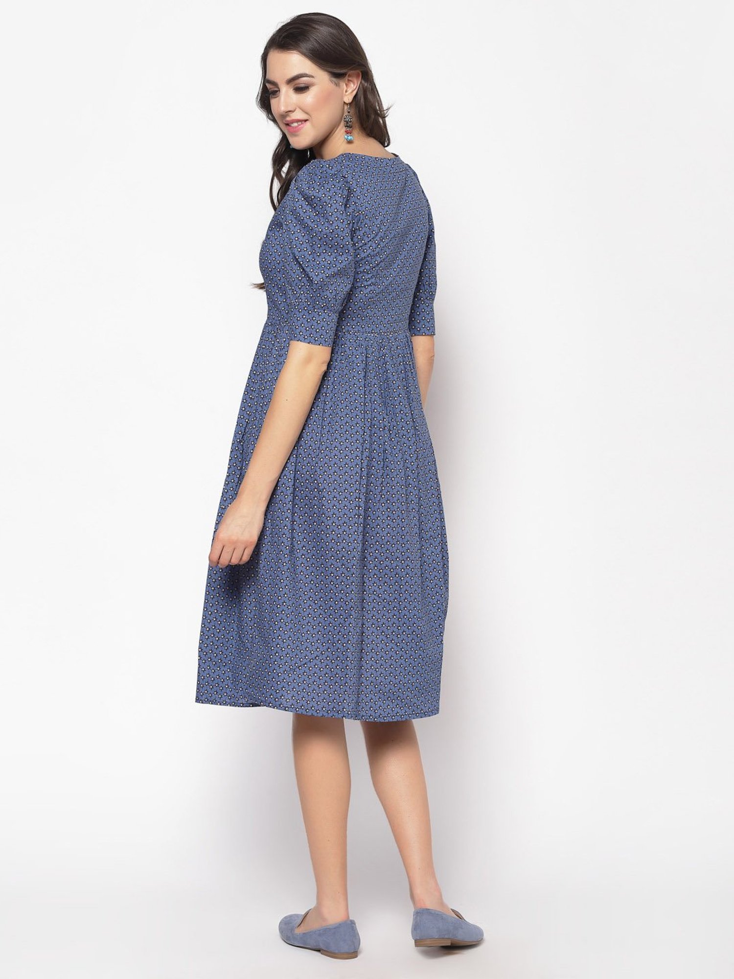 Sera Navy Printed Dress