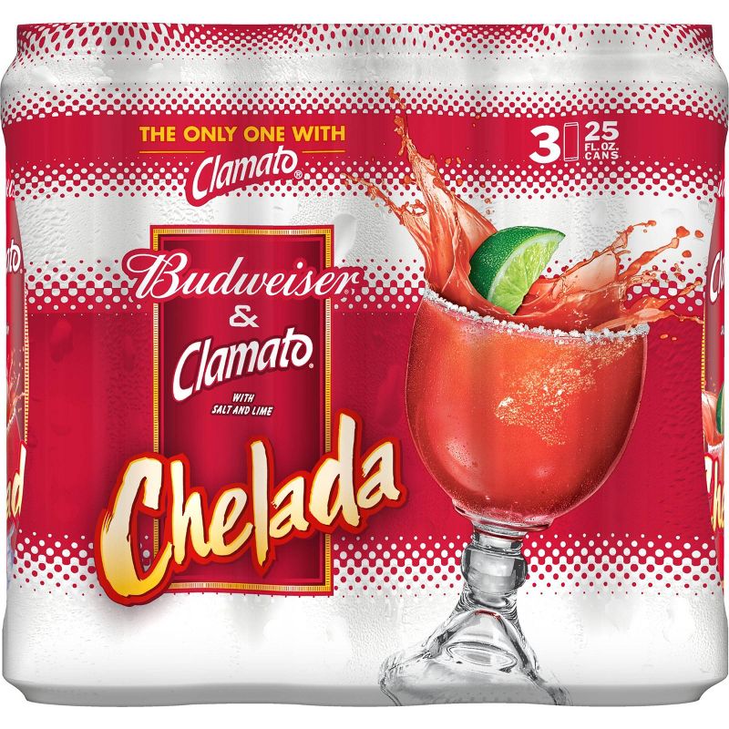 Budweiser & Clamato Chelada Beer - 3pk/25 fl oz Cans