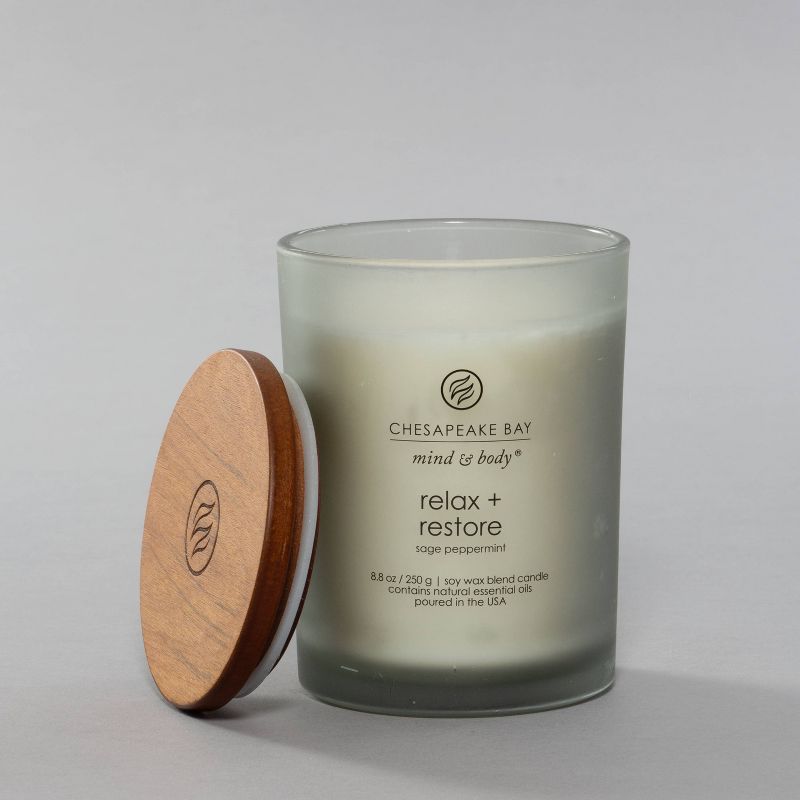 8.8oz Glass Jar Candle Relax + Restore - Mind & Body by Chesapeake Bay Candle