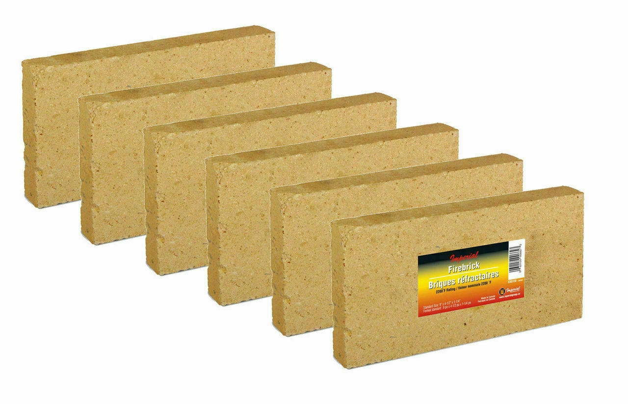 KK0156 Case of 6 Fire Bricks / Firebricks  9" x 4-1/2" x 1-1/4"