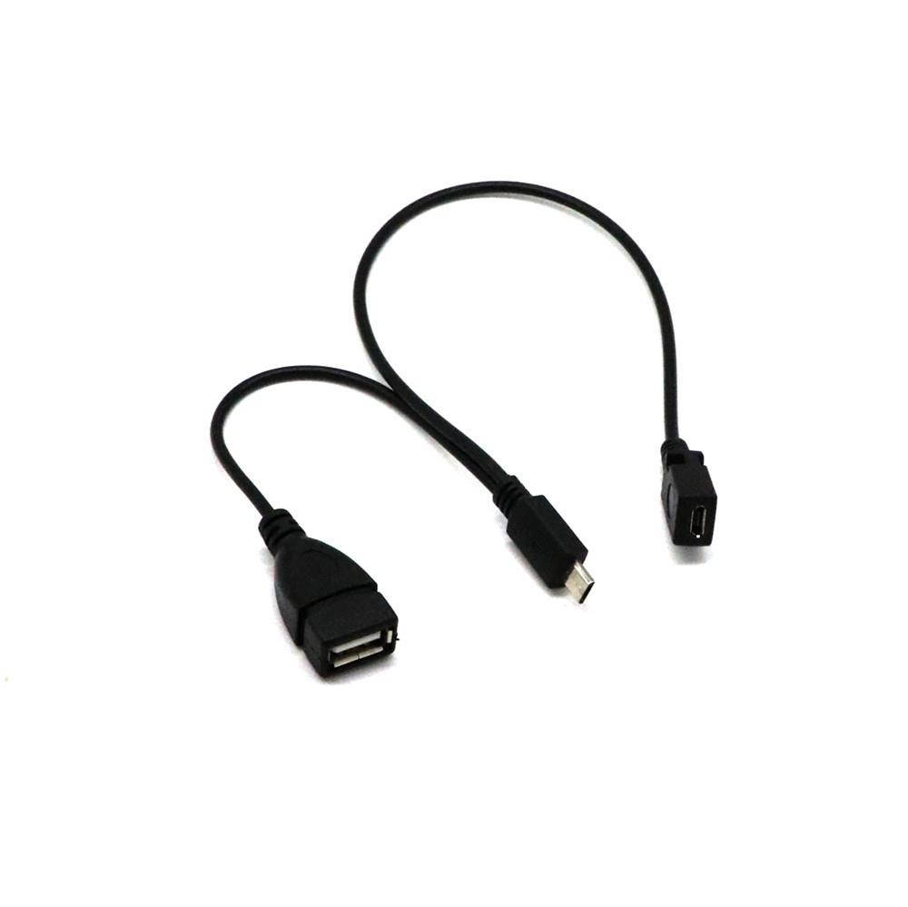 3 in1 Male to Female Micro USB to USB 2.0 Power Charging Host OTG Cable Adapter USB-draai micro draad J.8