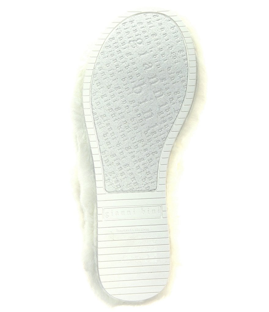 Gianni Bini Plushie Faux Fur Thong Wedges