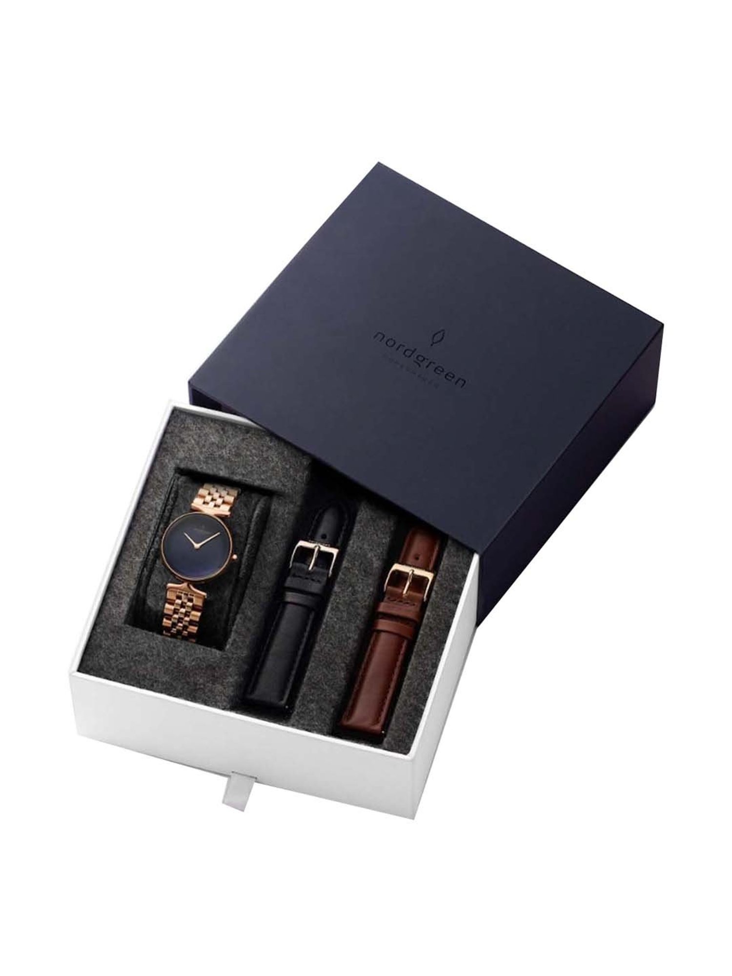 Nordgreen UN32RGRB5LROLEBLLEBR Unika Analog Watch for Women with Strap Set Combo