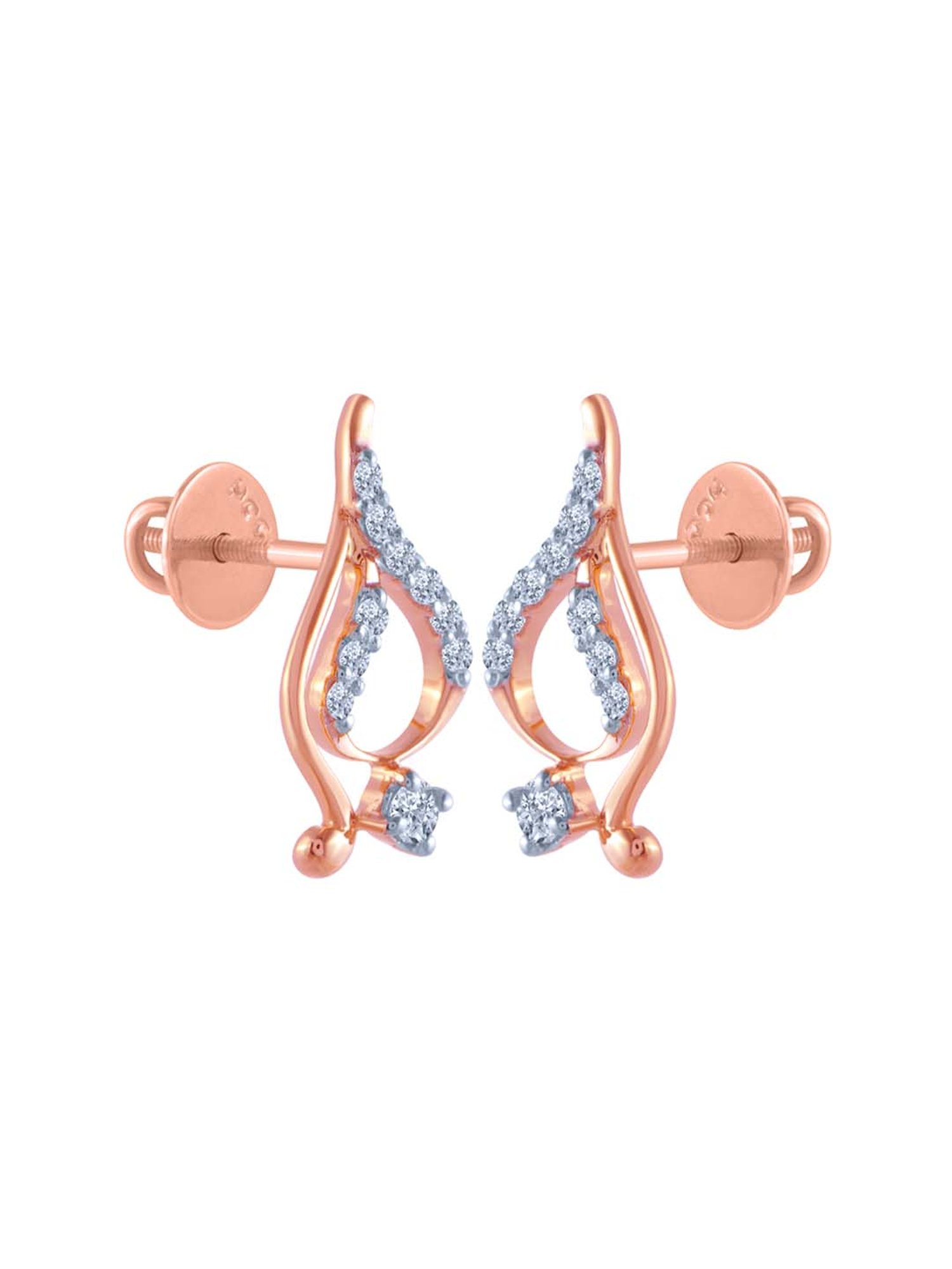 P.C. Chandra Jewellers 14 kt Gold & Diamond Earrings