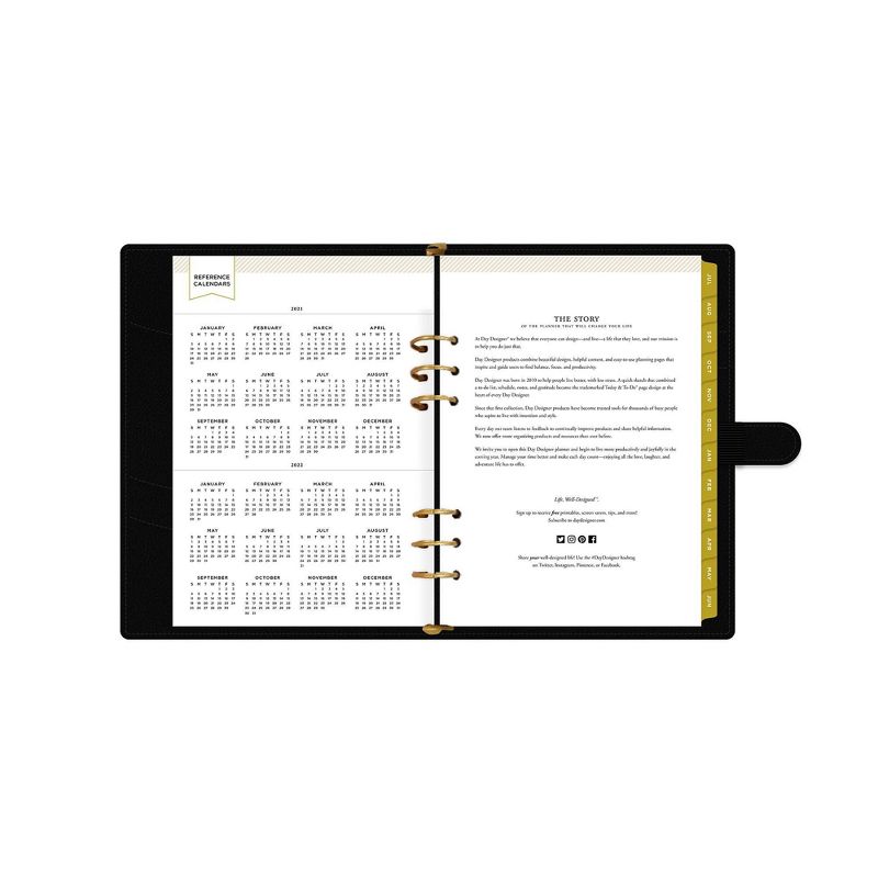 2021-22 Academic Planner 5" x 8" 6 Ring Weekly/Monthly Black - Day Designer