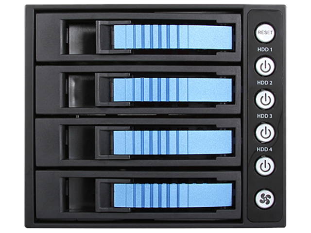 iStarUSA BPU-340HD-BLUE 3 x 5.25" to 4 x 3.5" 2.5" 12Gb/s HDD SSD Hot-swap Rack