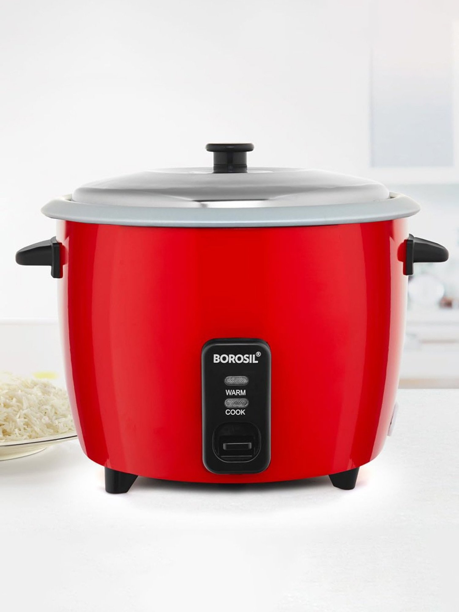 Pigeon Rice Cooker 700W, 1.8L with Single pot & Measuring Cup (Red)