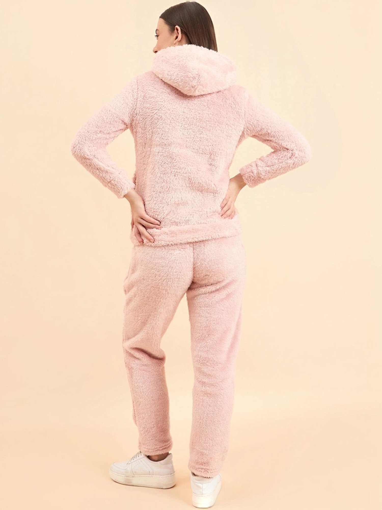 Sweet Dreams Baby Pink Printed Hoodie Track Pant Set