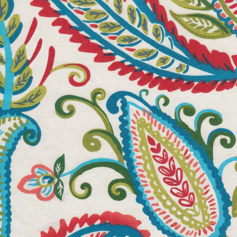 Slipper Accent Chair and Ottoman Coral/Turquoise - HomePop