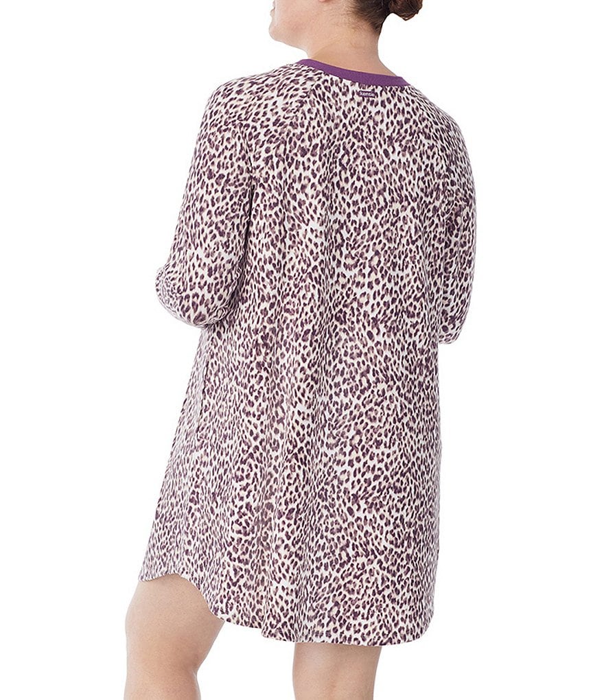 VAN WINKLE & CO. Plus Size Leopard Print Satin Maxi Chemise