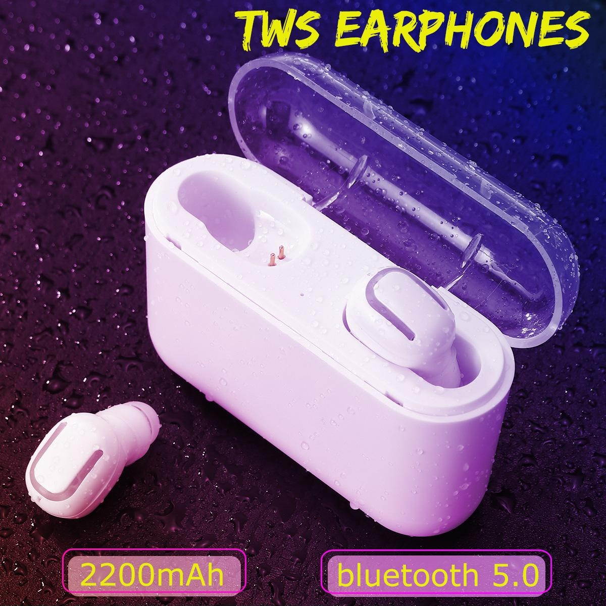 【 + Flash Deal】Sound Wireless Earbuds bluetooth 5.0 Headphones Headset Earphones With Mic - White