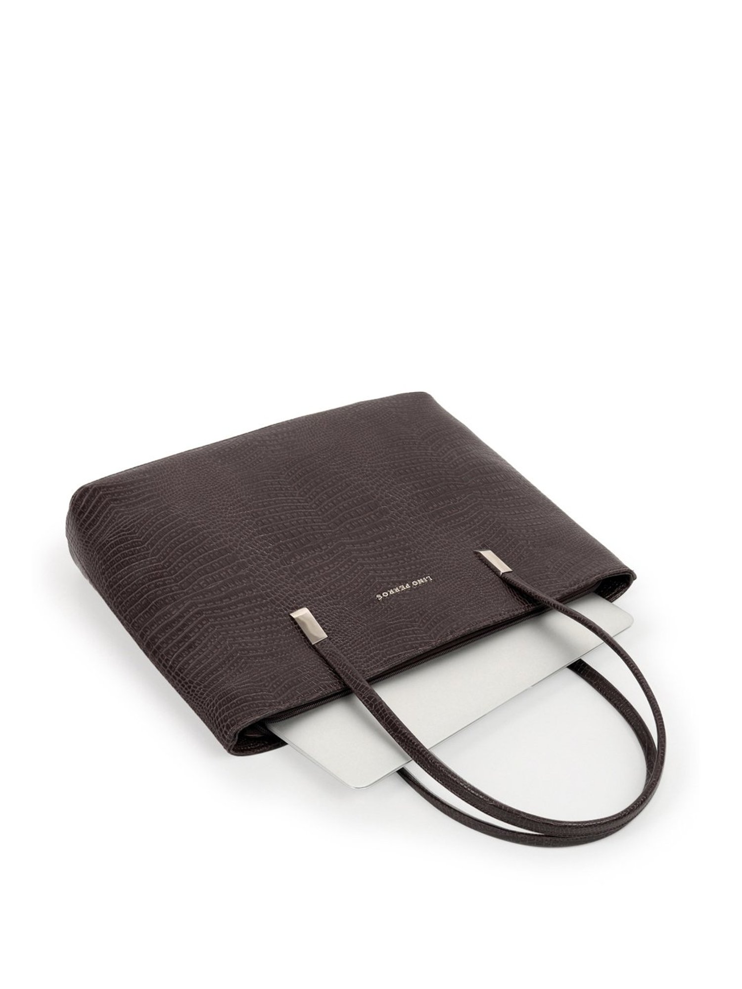 Lino Perros Brown Textured Large Tote Handbag