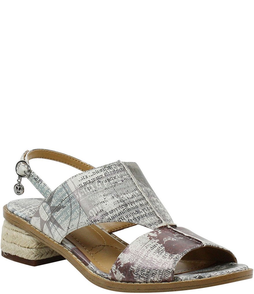 J. Renee Neela Printed Leather Espadrille Detail Sandals