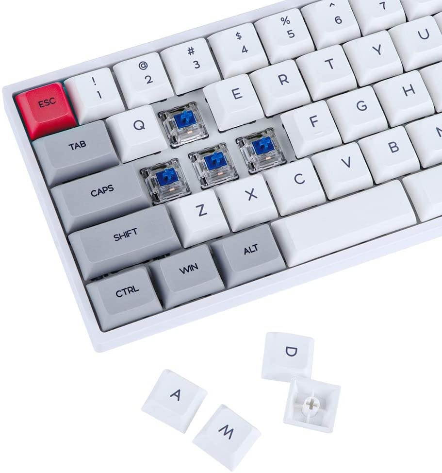 EPOMAKER SK66 60% Keys Wired Gateron Optical Mechanical Gaming Keyboard with RGB Backlight and PBT Heat Sublimation Keycaps (Gateron Optical Brown, Grey White)